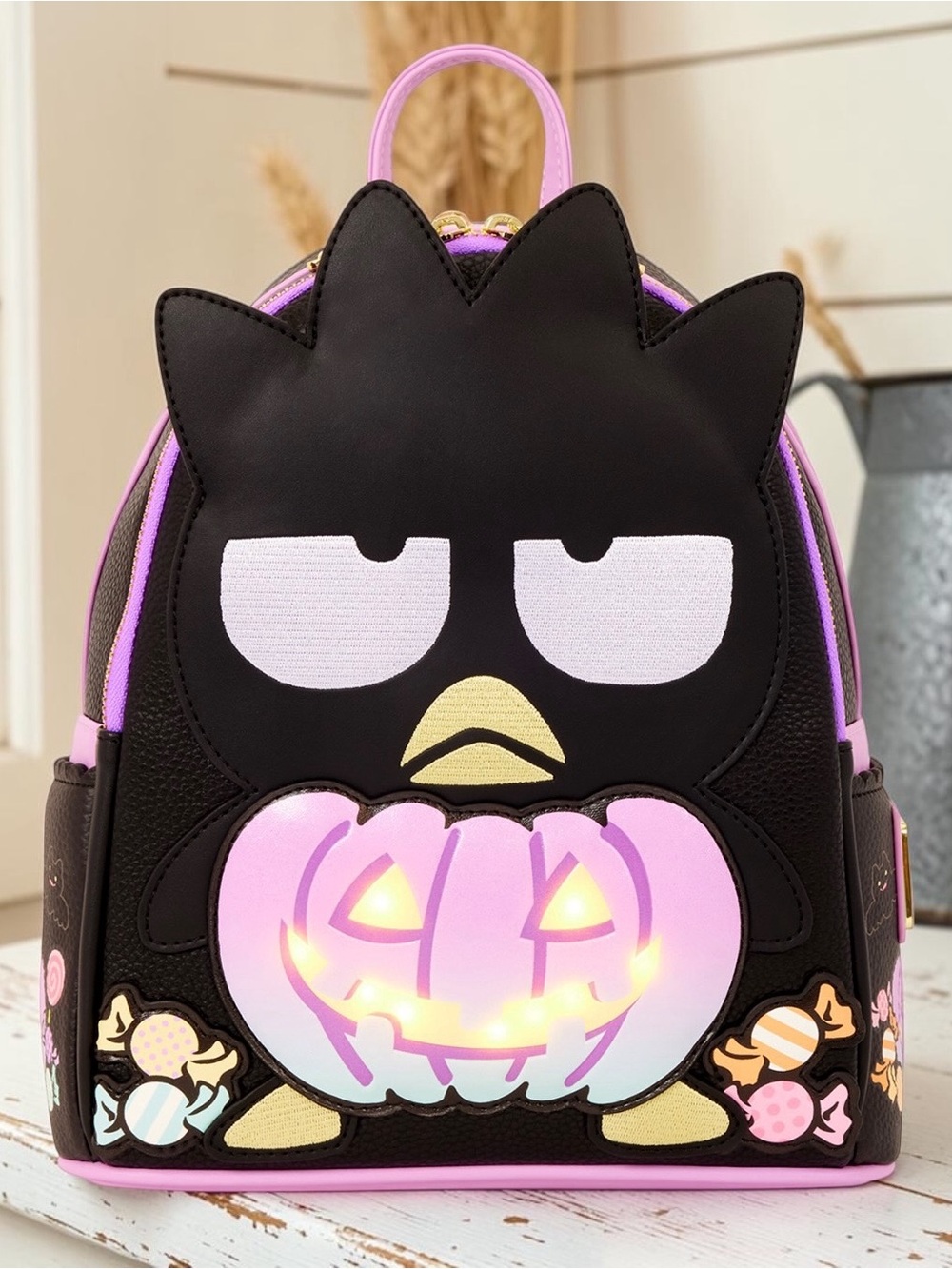 Loungefly Sanrio Badtz-Maru Light Up Halloween 🎃 Pumpkin Mini Backpack